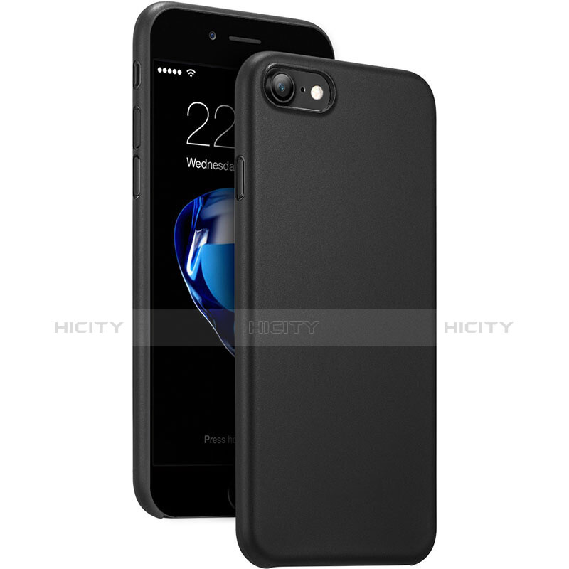 Handyhülle Hülle Ultra Dünn Kunststoff Schutzhülle Matt für Apple iPhone 7 Schwarz groß