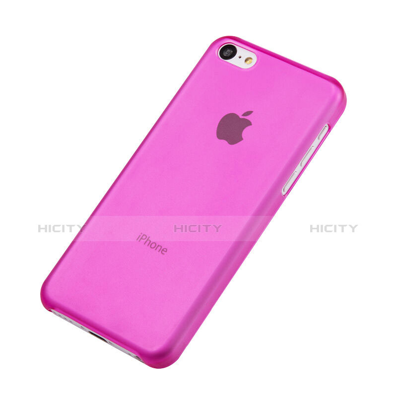 Handyhülle Hülle Ultra Dünn Schutzhülle Durchsichtig Transparent Matt für Apple iPhone 5C Pink groß
