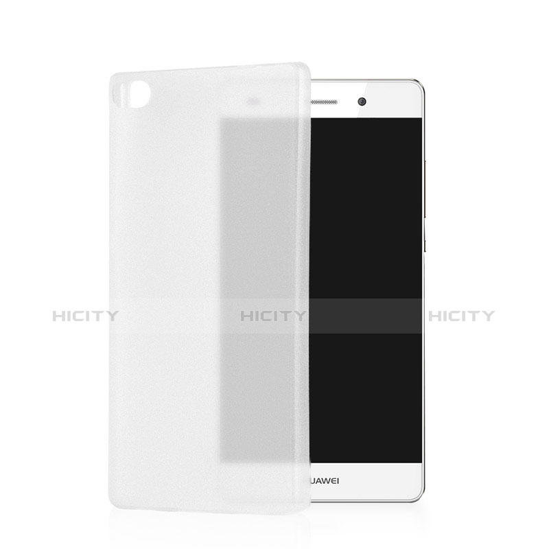 Handyhülle Hülle Ultra Dünn Schutzhülle Durchsichtig Transparent Matt für Huawei P8 Weiß Plus