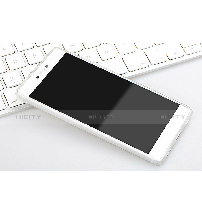 Handyhülle Hülle Ultra Dünn Schutzhülle Durchsichtig Transparent Matt für Huawei P8 Weiß groß