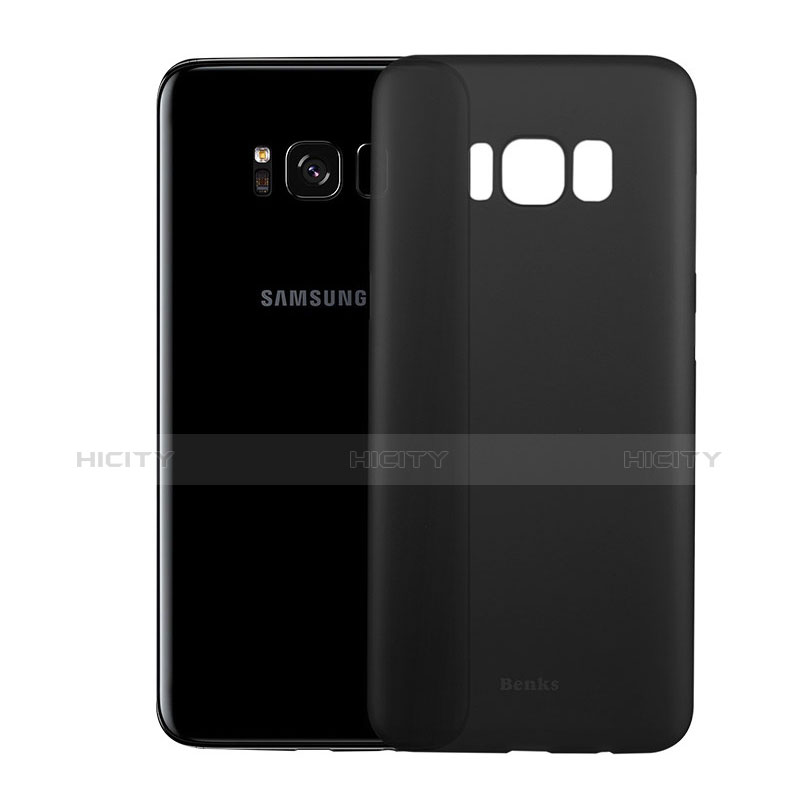 Handyhülle Hülle Ultra Dünn Schutzhülle Durchsichtig Transparent Matt T01 für Samsung Galaxy S8 Schwarz Plus