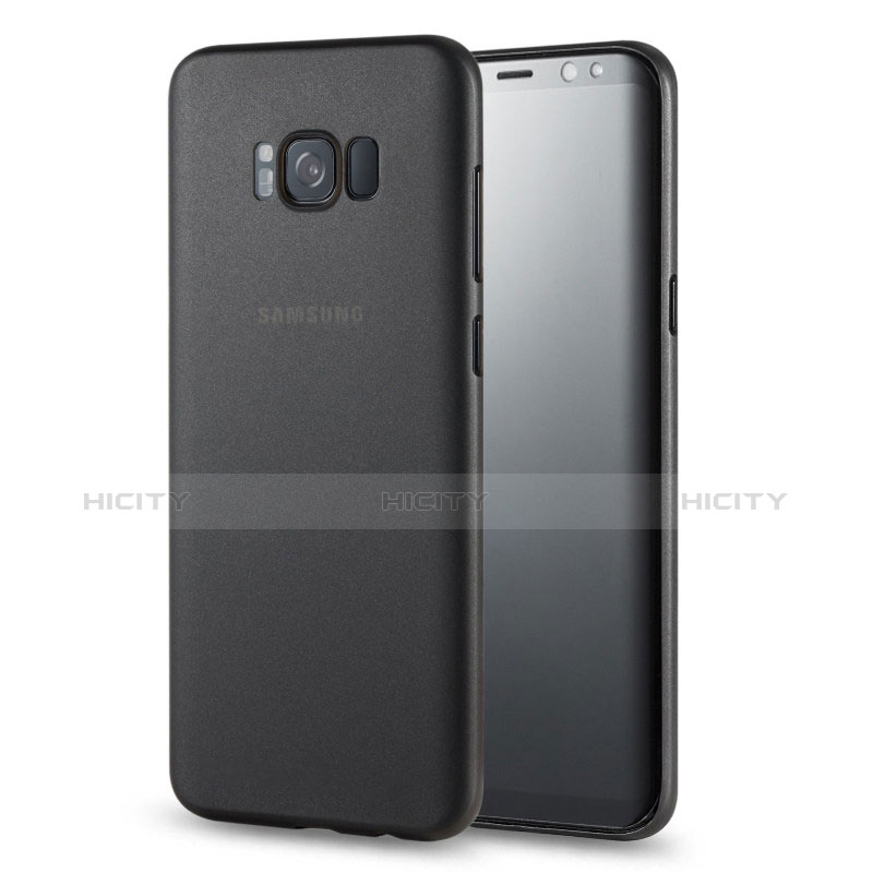 Handyhülle Hülle Ultra Dünn Schutzhülle Durchsichtig Transparent Matt T02 für Samsung Galaxy S8 Plus Schwarz groß