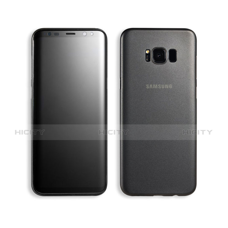 Handyhülle Hülle Ultra Dünn Schutzhülle Durchsichtig Transparent Matt T02 für Samsung Galaxy S8 Schwarz Plus