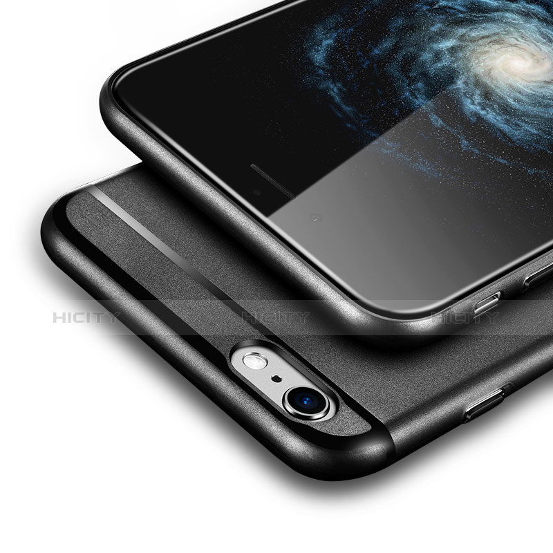 Handyhülle Hülle Ultra Dünn Schutzhülle Durchsichtig Transparent Matt T06 für Apple iPhone 6 Schwarz groß