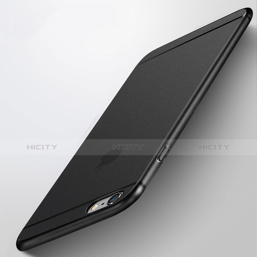 Handyhülle Hülle Ultra Dünn Schutzhülle Durchsichtig Transparent Matt T06 für Apple iPhone 6S Schwarz groß