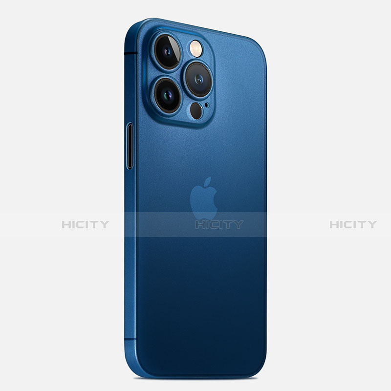 Handyhülle Hülle Ultra Dünn Schutzhülle Hartschalen Tasche Durchsichtig Transparent Matt U02 für Apple iPhone 13 Pro Blau Plus