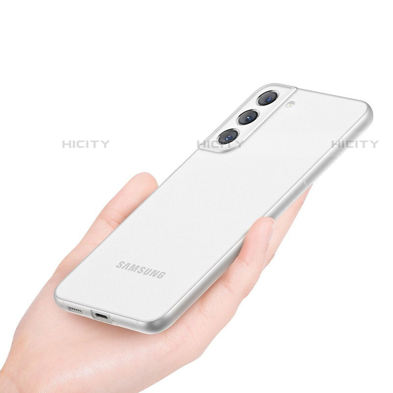 Handyhülle Hülle Ultra Dünn Schutzhülle Hartschalen Tasche Durchsichtig Transparent Matt U02 für Samsung Galaxy S22 5G Weiß