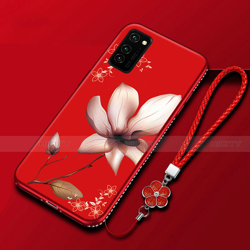 Handyhülle Silikon Hülle Gummi Schutzhülle Blumen für Huawei Honor V30 5G groß