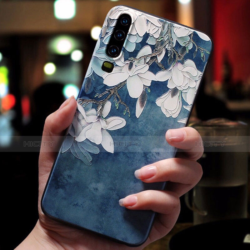 Handyhülle Silikon Hülle Gummi Schutzhülle Blumen für Huawei P30