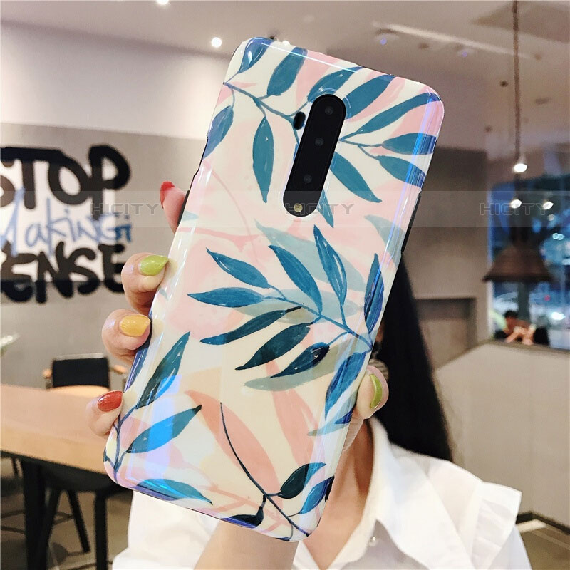 Handyhülle Silikon Hülle Gummi Schutzhülle Blumen für OnePlus 7T Pro Rosegold
