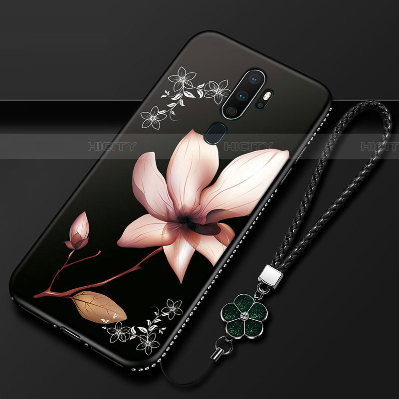 Handyhülle Silikon Hülle Gummi Schutzhülle Blumen für Oppo A5 (2020) groß