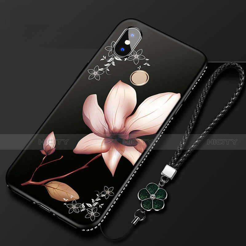 Handyhülle Silikon Hülle Gummi Schutzhülle Blumen für Xiaomi Mi A2 Lite groß