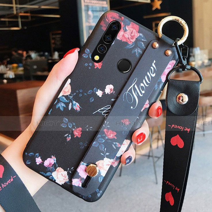 Handyhülle Silikon Hülle Gummi Schutzhülle Blumen K03 für Huawei Honor 20 Lite groß