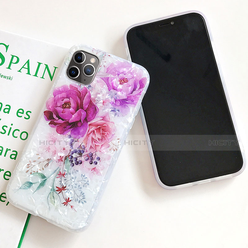 Handyhülle Silikon Hülle Gummi Schutzhülle Blumen S01 für Apple iPhone 11 Pro Max groß