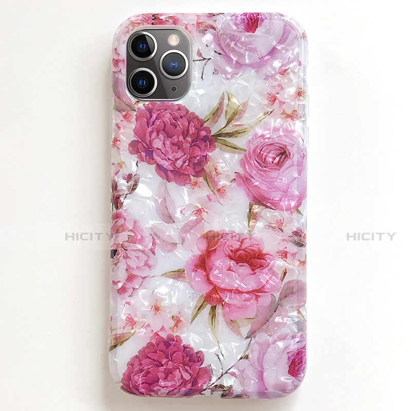 Handyhülle Silikon Hülle Gummi Schutzhülle Blumen S01 für Apple iPhone 11 Pro Max Rosa Plus