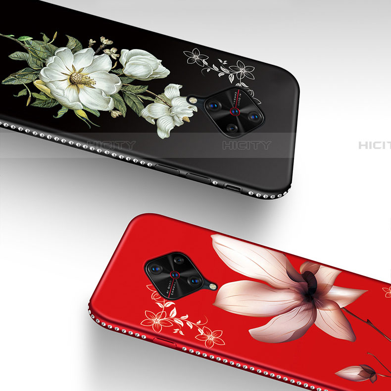 Handyhülle Silikon Hülle Gummi Schutzhülle Blumen S01 für Vivo X50 Lite