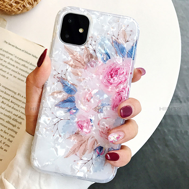 Handyhülle Silikon Hülle Gummi Schutzhülle Blumen S02 für Apple iPhone 11 groß