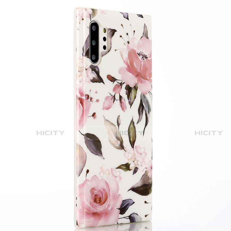 Handyhülle Silikon Hülle Gummi Schutzhülle Blumen S02 für Samsung Galaxy Note 10 Plus groß