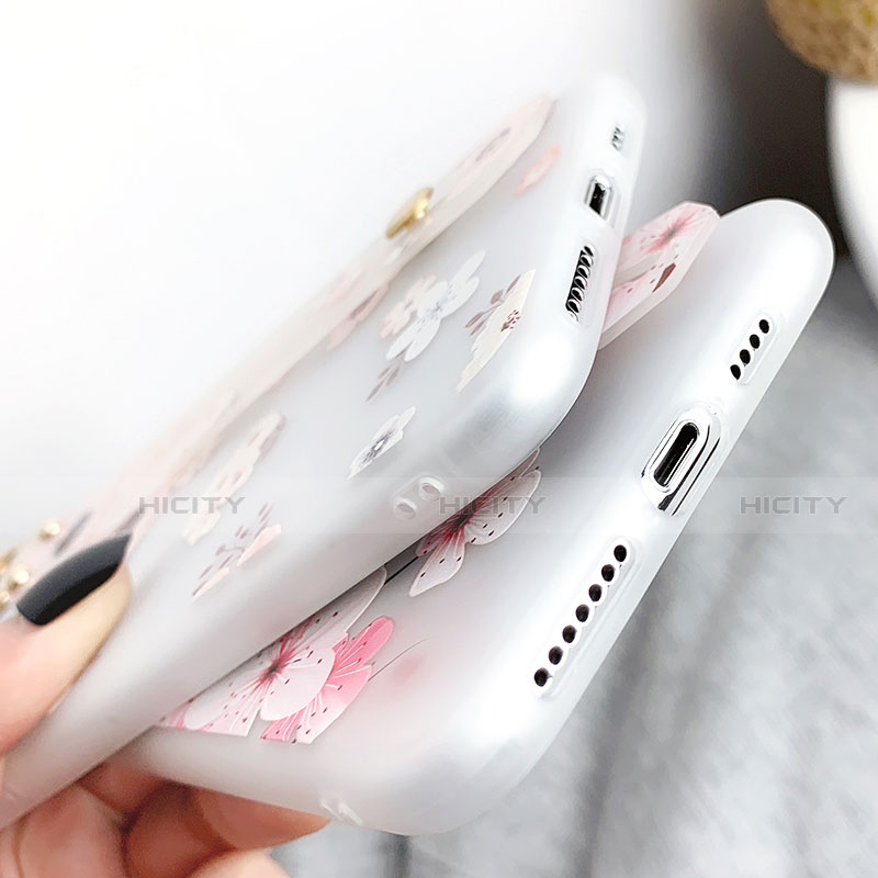 Handyhülle Silikon Hülle Gummi Schutzhülle Blumen S03 für Apple iPhone X groß