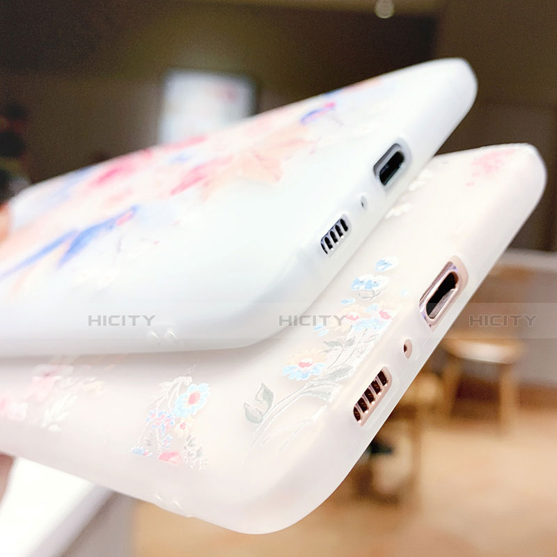 Handyhülle Silikon Hülle Gummi Schutzhülle Blumen S03 für Samsung Galaxy A80 groß