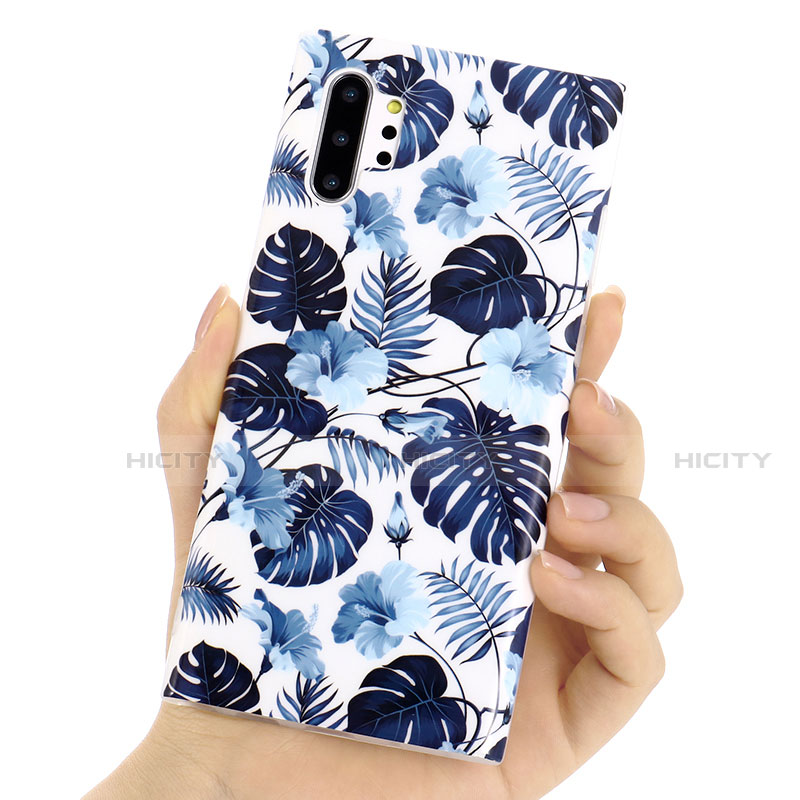 Handyhülle Silikon Hülle Gummi Schutzhülle Blumen S03 für Samsung Galaxy Note 10 Plus groß