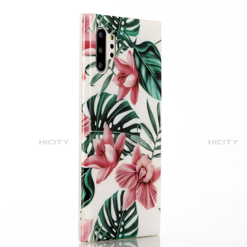 Handyhülle Silikon Hülle Gummi Schutzhülle Blumen S03 für Samsung Galaxy Note 10 Plus Plusfarbig Plus