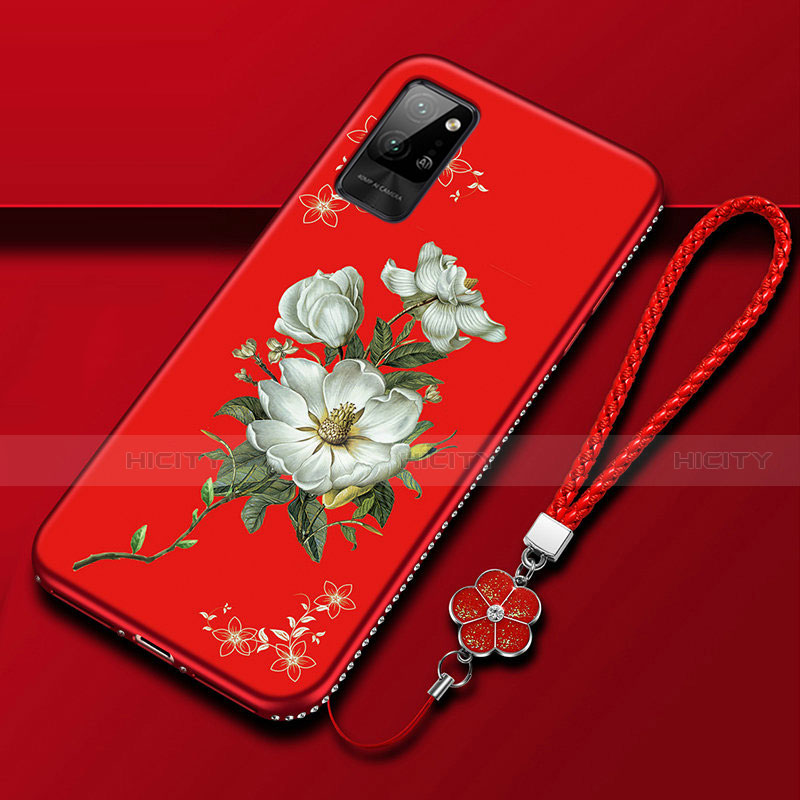 Handyhülle Silikon Hülle Gummi Schutzhülle Flexible Blumen für Huawei Honor Play4 Pro 5G