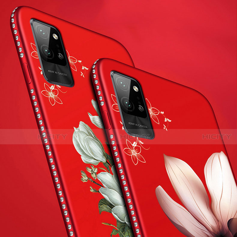 Handyhülle Silikon Hülle Gummi Schutzhülle Flexible Blumen für Huawei Honor Play4 Pro 5G groß