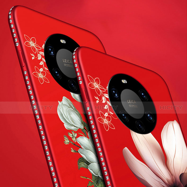 Handyhülle Silikon Hülle Gummi Schutzhülle Flexible Blumen für Huawei Mate 40 Pro+ Plus