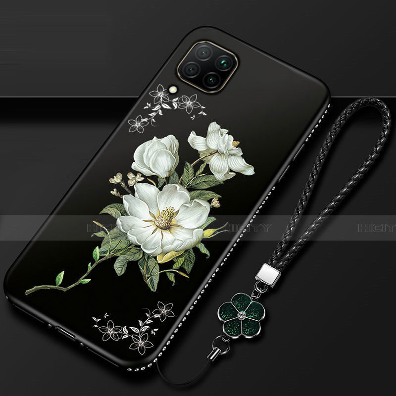 Handyhülle Silikon Hülle Gummi Schutzhülle Flexible Blumen für Huawei P40 Lite Weiß Plus