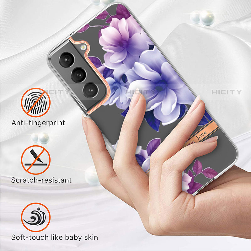 Handyhülle Silikon Hülle Gummi Schutzhülle Flexible Blumen für Samsung Galaxy S22 5G