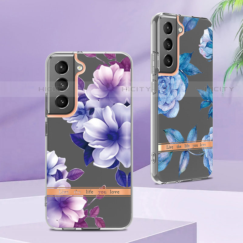 Handyhülle Silikon Hülle Gummi Schutzhülle Flexible Blumen für Samsung Galaxy S22 5G