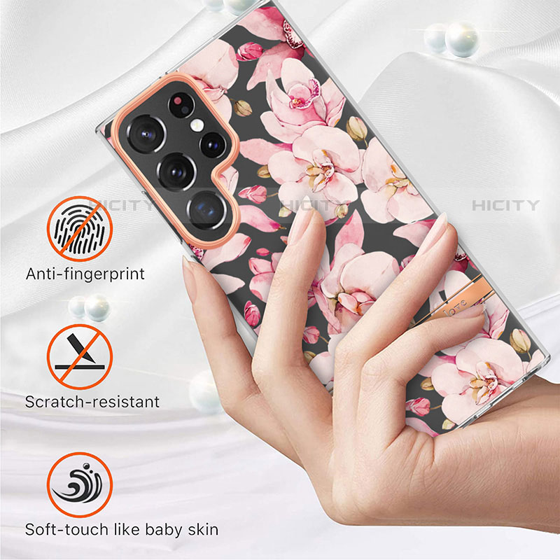 Handyhülle Silikon Hülle Gummi Schutzhülle Flexible Blumen für Samsung Galaxy S22 Ultra 5G