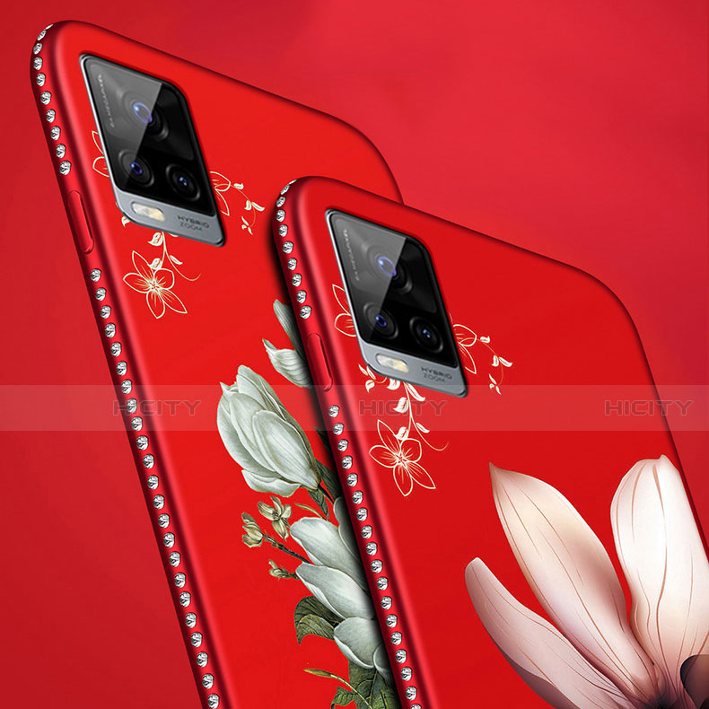 Handyhülle Silikon Hülle Gummi Schutzhülle Flexible Blumen für Vivo V20 Pro 5G groß