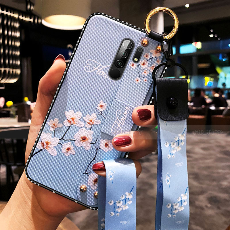 Handyhülle Silikon Hülle Gummi Schutzhülle Flexible Blumen für Xiaomi Redmi 9 groß