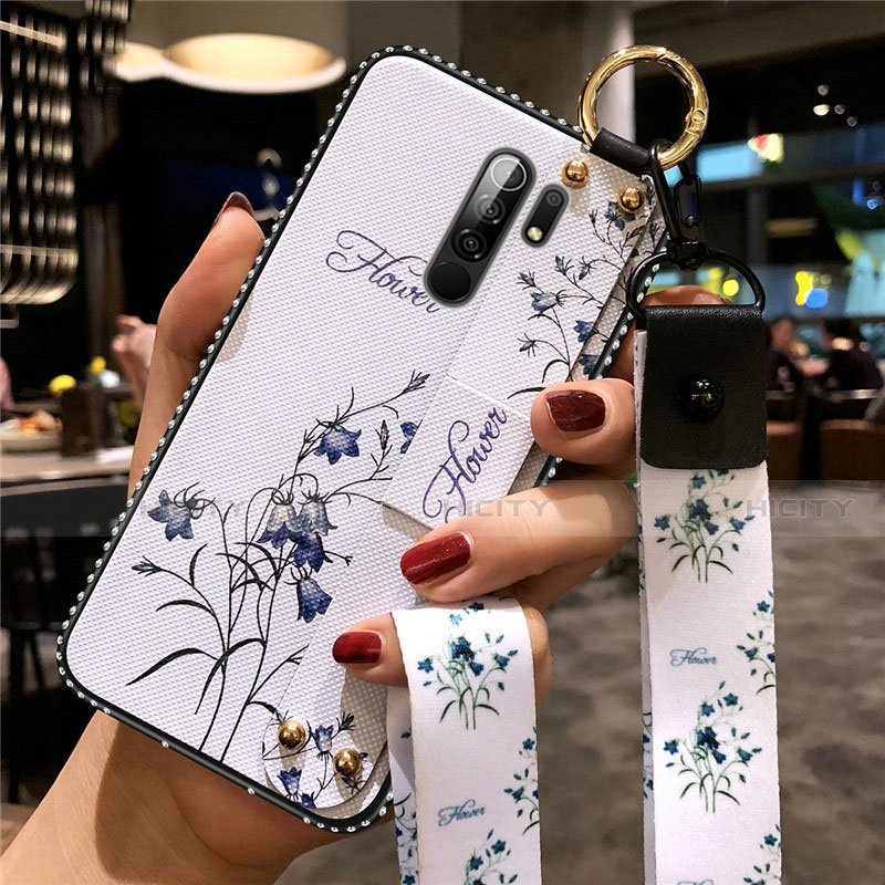 Handyhülle Silikon Hülle Gummi Schutzhülle Flexible Blumen für Xiaomi Redmi 9 groß