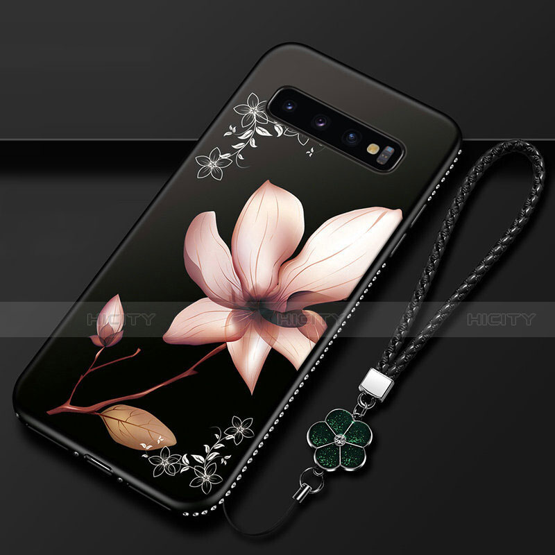 Handyhülle Silikon Hülle Gummi Schutzhülle Flexible Blumen K01 für Samsung Galaxy S10 groß