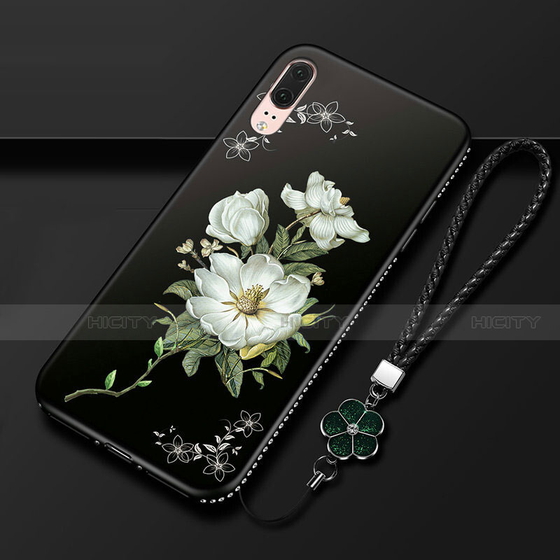 Handyhülle Silikon Hülle Gummi Schutzhülle Flexible Blumen K03 für Huawei P20
