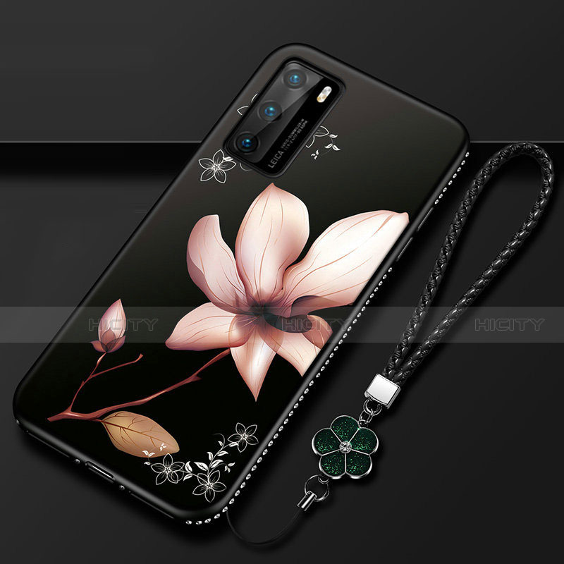 Handyhülle Silikon Hülle Gummi Schutzhülle Flexible Blumen S01 für Huawei P40