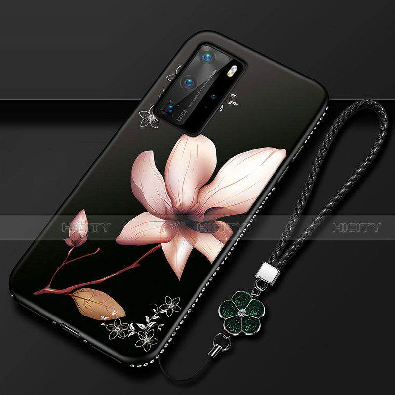 Handyhülle Silikon Hülle Gummi Schutzhülle Flexible Blumen S01 für Huawei P40 Pro groß