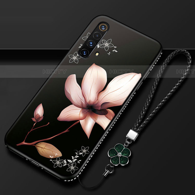 Handyhülle Silikon Hülle Gummi Schutzhülle Flexible Blumen S01 für Realme X50m 5G Orange