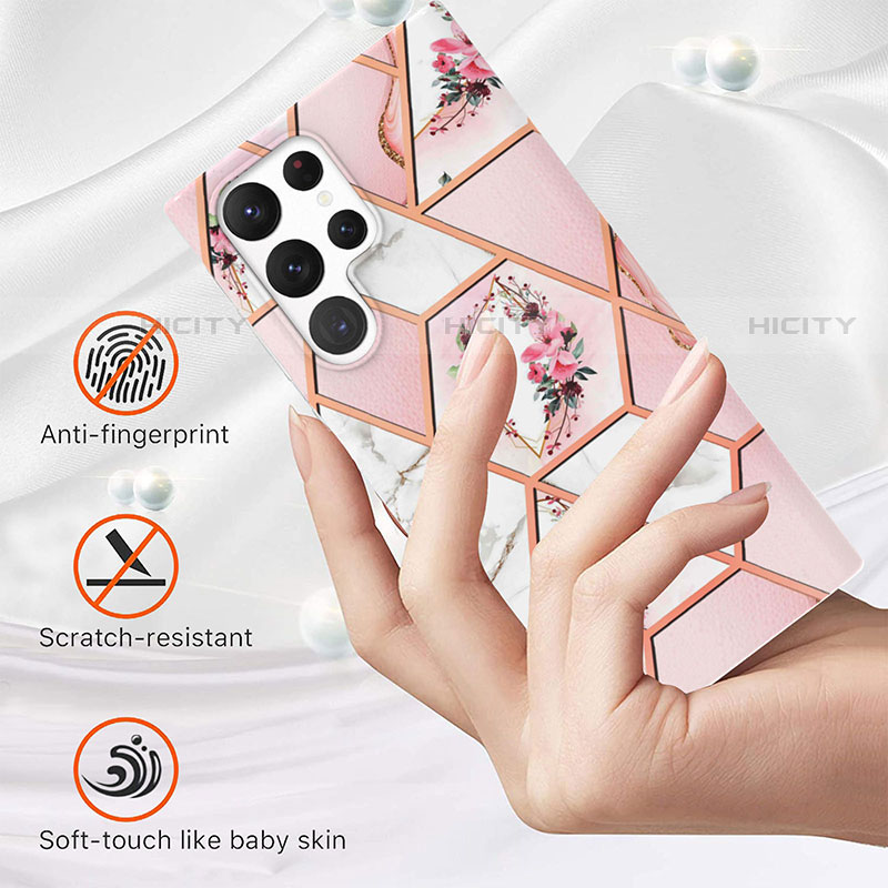 Handyhülle Silikon Hülle Gummi Schutzhülle Flexible Blumen S01 für Samsung Galaxy S22 Ultra 5G