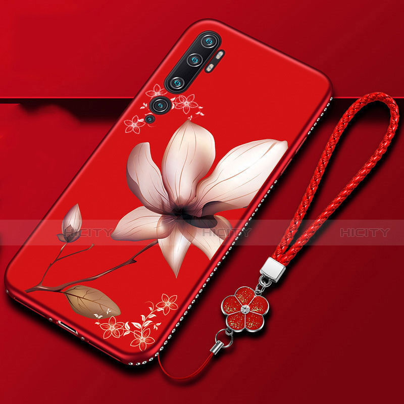 Handyhülle Silikon Hülle Gummi Schutzhülle Flexible Blumen S01 für Xiaomi Mi Note 10 groß