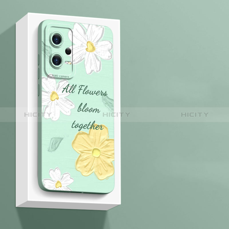 Handyhülle Silikon Hülle Gummi Schutzhülle Flexible Blumen S01 für Xiaomi Redmi Note 12 5G