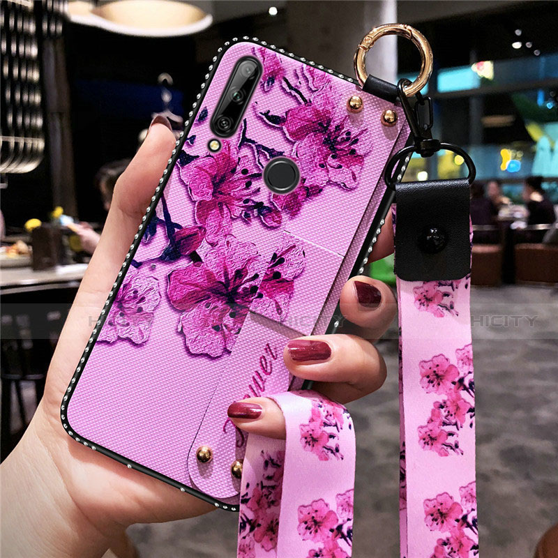 Handyhülle Silikon Hülle Gummi Schutzhülle Flexible Blumen S02 für Huawei Enjoy 10 Plus groß