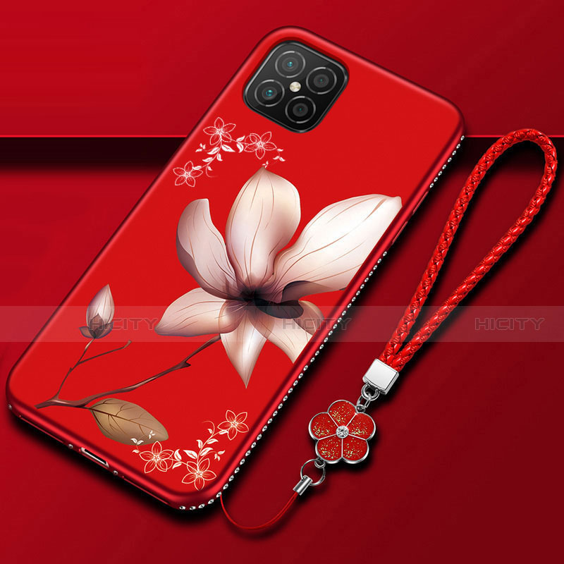 Handyhülle Silikon Hülle Gummi Schutzhülle Flexible Blumen S03 für Huawei Nova 8 SE 5G Rosa
