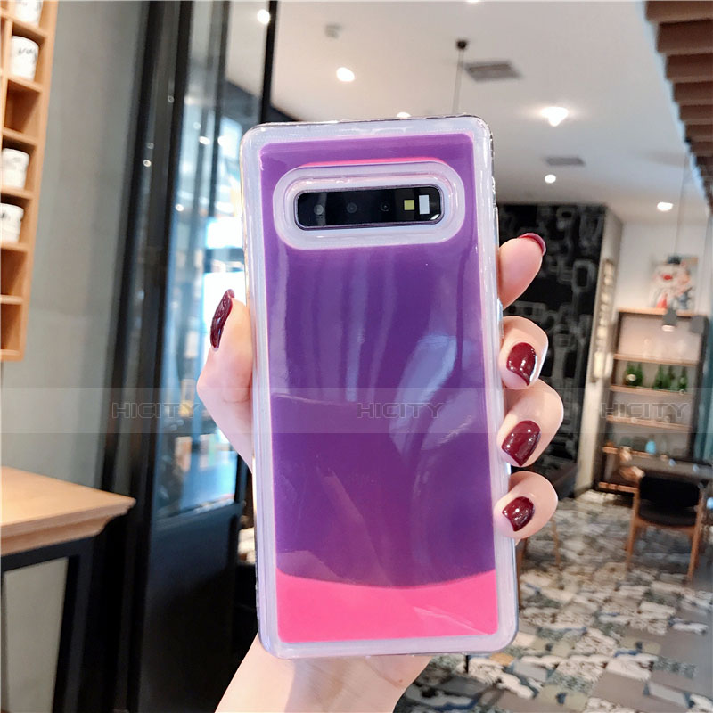 Handyhülle Silikon Hülle Gummi Schutzhülle Flexible Modisch Muster K02 für Samsung Galaxy S10 5G Violett