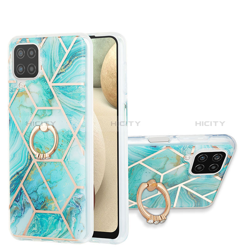 Handyhülle Silikon Hülle Gummi Schutzhülle Flexible Modisch Muster mit Fingerring Ständer Y01B für Samsung Galaxy A12 5G