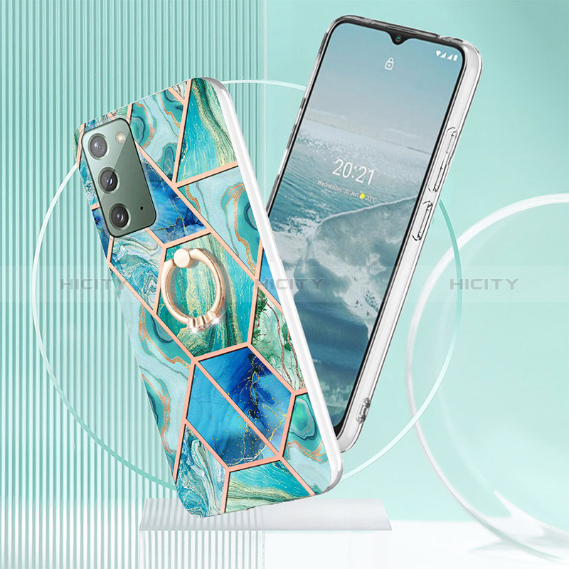 Handyhülle Silikon Hülle Gummi Schutzhülle Flexible Modisch Muster mit Fingerring Ständer Y01B für Samsung Galaxy Note 20 5G