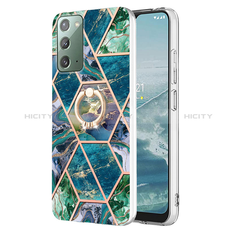 Handyhülle Silikon Hülle Gummi Schutzhülle Flexible Modisch Muster mit Fingerring Ständer Y01B für Samsung Galaxy Note 20 5G